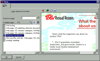 Scegli in modo visuale la pagina
